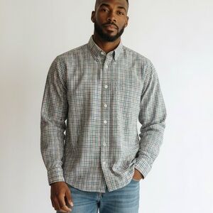 Burberry Multicolor Plaid 100% Cotton Collared Button Up, Men’s XL